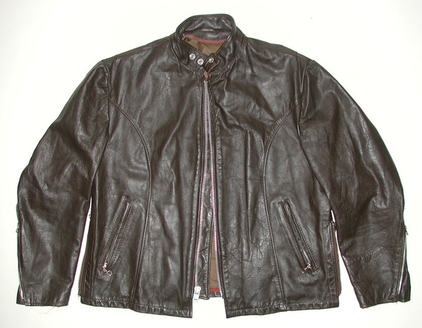 Vintage Brown Cafe Racer Men's Leather Motorcycle Biker Jacket size:46