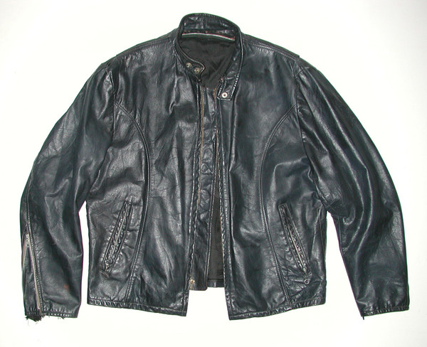 Vintage Cafe Racer Men's Black Leather Motorcycle Biker Jacket Size:46