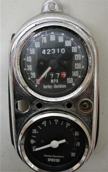Vintage HARLEY DAVIDSON Shovelhead OEM 71301-77 Speedometer & Tachometer