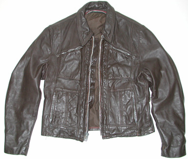 Vintage Brown Cafe Racer Men's Black Leather Motorcycle Biker Jacket ...