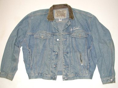 Vintage 1980 DIESEL Mens Motorcycle Denim Jacket, Leather Collar Sz: XL ...