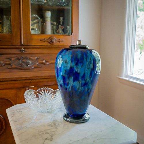 Bluefire Hand Blown Glass Urn Glass Cremation Urns