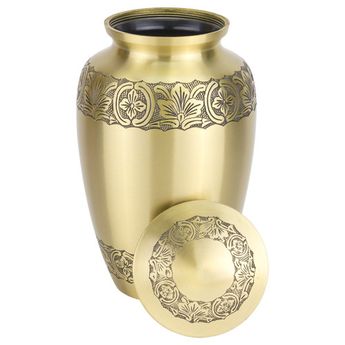 Elegant Gold Brass Cremation Urn