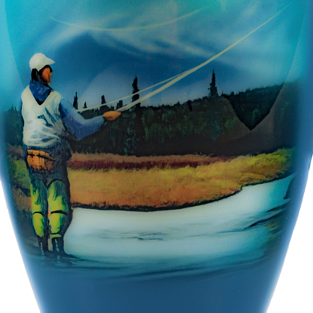 Fly Fishing Aluminum Cremation Urn