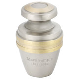 Avalon Brass Keepsake Urn Pewter- With Sample Engraving