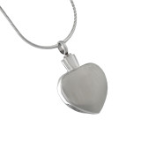 Back View - Half Heart Cremation Jewelry Pendant