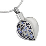 Half Heart Cremation Jewelry Pendant