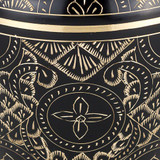 Black Elegance Brass Urn - Close Up Detail Shown