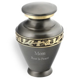 Cambria Brass Keepsake Urn - Shown with Optional Direct Engraving