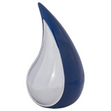 Solace Blue Teardrop Urn - Back View