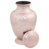 Callia Pink Rose Urn - Shown with Lid Off
