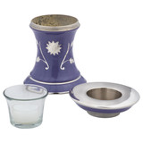 Grace Lavender Blue Tealight Urn - Shown with Lid Off