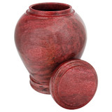 Red Marble Urn - Shown with Lid Off