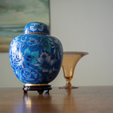Azure Blue Cloisonne Urn