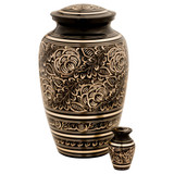 Villarose Brass Urn - Shown with Matching Keepsake - Sold Separately