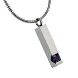 Pillar with Purple Gemstone Cremation Jewelry