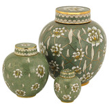 Pear Blossom Cloisonne Urn - Matching Set - All Pieces Sold Separately