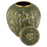 Pear Blossom Cloisonne Urn - Shown with Lid Off