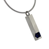 Pillar with Blue Gemstone Cremation Jewelry