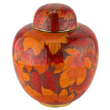 Fall Leaf Cloisonne Urn