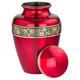 Ruby Red Brass Urn - Shown with Lid Off