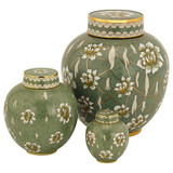 Pear Blossom Cloisonne Keepsake Urn - Shown with Matching Collection - All Sold Separately