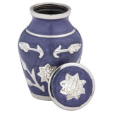 Grace Lavender Blue Keepsake Urn - Shown with Lid Off