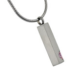Alternate View - Pillar with Pink Gemstone Cremation Jewelry