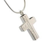 Swirl Cross Cremation Jewelry Pendant