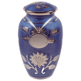 Grace Lavender Blue Brass Urn - Shown with Pendant Option