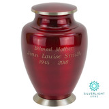 Loving Hearts Brass Urn - Shown with Optional Direct Engraving