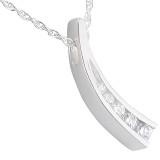 Leaf with Stones Cremation Jewelry Pendant