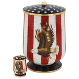 Patriotic Eagle Cloisonne Keepsake Urn with Adult Urn - Sold Separately