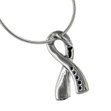Back - Pink Awareness Ribbon Cremation Jewelry Pendant