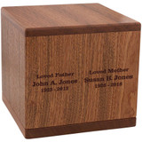 Briton Mahogany Urn for Two with Optional Engraving