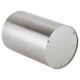 Stainless Steel Silver Cylinder Urn - Bottom Opening Shown