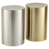 Stainless Steel Silver Cylinder Urn - with Stainless Steel Gold Cylinder Urn (Sold Separately)