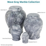 Wave Gray Marble Cremation Urn Collection (Sold Separately)