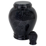 Ebony Marble Keepsake Urn with Matching Adult Size Urn - Sold Separately