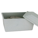 Basic Urn Vault - Granite Gray - Shown with Lid Off and Urn Inside - Urn Sold Separately