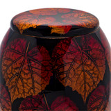 Crimson Leaves Cremation Urn - Close Up Detail Shown