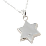 Star of David Cremation Jewelry - Backside Shown