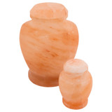 Carpel Himalayan Rock Salt Biodegradable Urn - Shown with Matching Extra Small Urn - Sold Separately