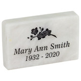 Genuine Marble Name Plate - White with Sample Engraving