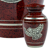 Silver Eagle Keepsake Urn - Red