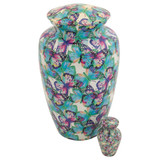 Butterfly Kaleidoscope Urn - Shown with Matching Keepsake - Sold Separately