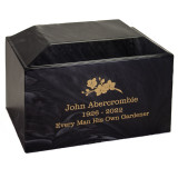 Trajan Cultured Marble Urn in Black - Engraved Option Shown Trajan Cultured Marble Urn in Black - Engraved Option Shown