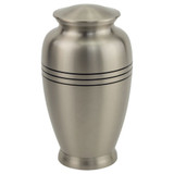 Three Bands Pewter Pedestal Brass Urn