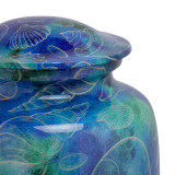 Seashell Whisper Aluminum Urn - Close Up Detail Shown