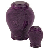 Purple Marble Urn - Extra Small - Shown with Matching Adult Size Urn - Sold Separately